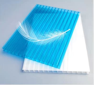 Leichte 1,5 kg/m² 8 mm Doppelstegplatten für reduzierte Gewächshaus-Konstruktionskosten