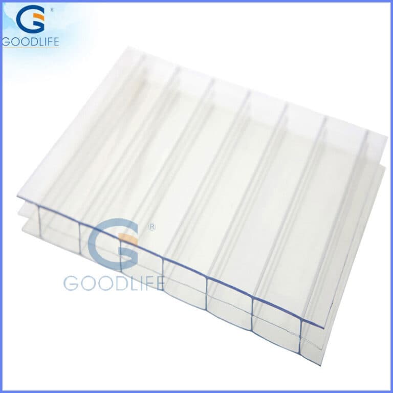 GOODLIFE 16mm drielaags transparant polycarbonaat plaat monster met driewandige structuur voor superieure thermische isolatie
