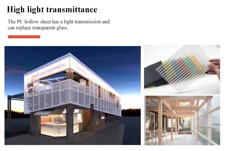 Light transmission and diffusion test of four-wall honeycomb polycarbonate sheet