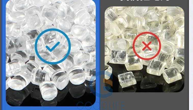 Vergleich: Premium-Polycarbonat-Neuware-Granulat vs. Recyclingmaterial – GOODLIFE Qualitätsstandard